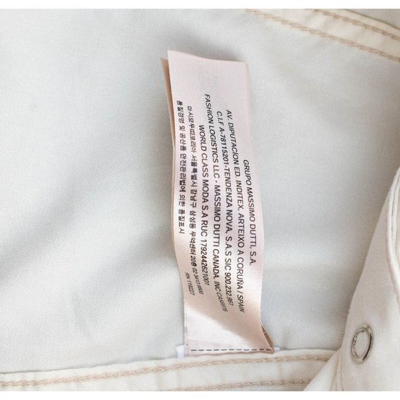 Massimo Dutti Womens Sz S Creamy White Fitted Pearl SnapUp Studded Western Shirt - Picture 9 of 12